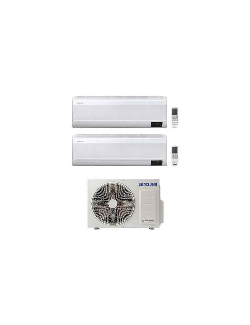 KIT Condizionatore Samsung Dual Split Inverter Serie Windfree Elite 12000+12000 Btu Con AJ050TXJ2KG/EU Gas R32 Wifi