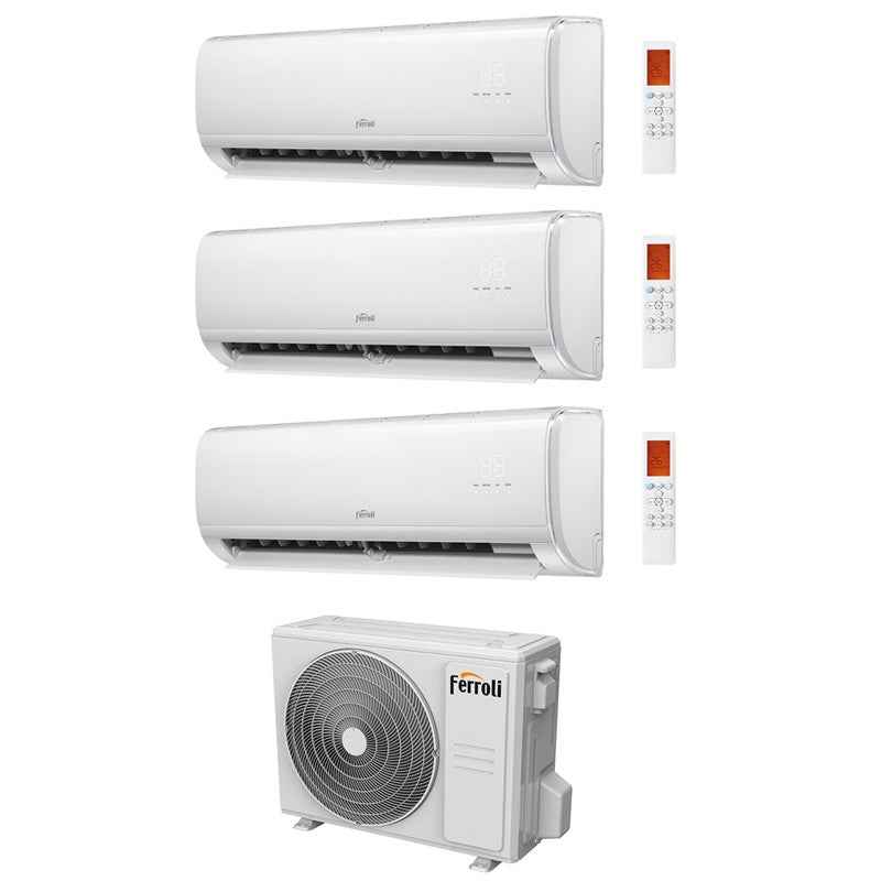 KIT CONDIZIONATORE FERROLI TRIAL SPLIT GIADA M 9000+9000+9000 BTU WIFI INVERTER ESTERNA 21-3 A++