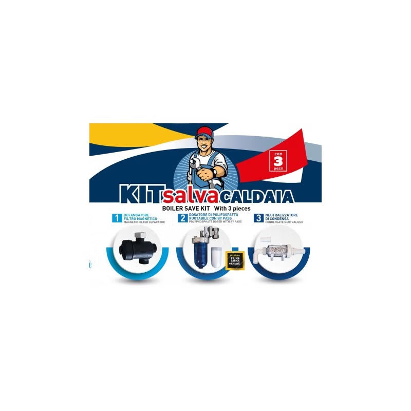 EUROACQUE KIT SALVACALDAIA CALDAIA DEFANGATORE + DOSATORE + NEUTRALIZZATORE